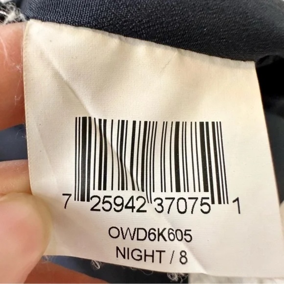 BCBGMAXAZRIA Runway Night Asymmetrical Patchwork Dress in navy black - Picture 16 of 17